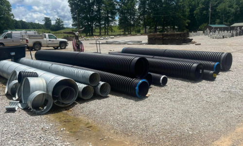 Stacked culvert pipes