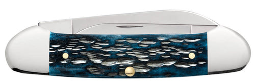 Case Pocket Worn® Peach Seed Jig Mediterranean Blue Bone Canoe