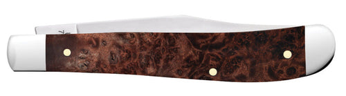 Case Smooth Brown Maple Burl Wood Slimline Trapper